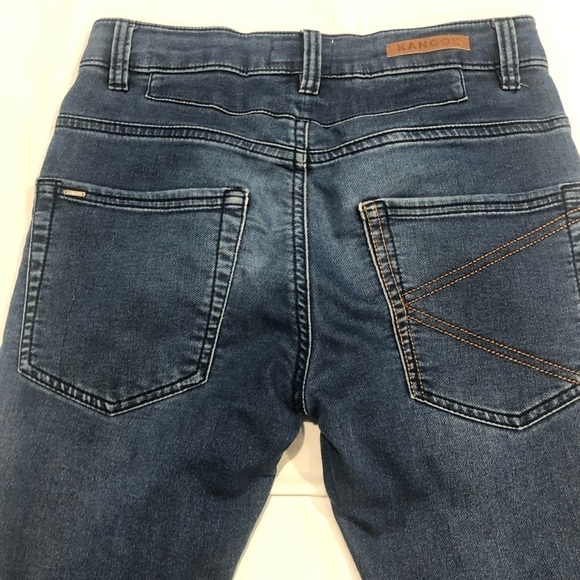KANGOL Stretch Knit Denim Skinny Fit Jeans w/ logo - Picture 3 of 10